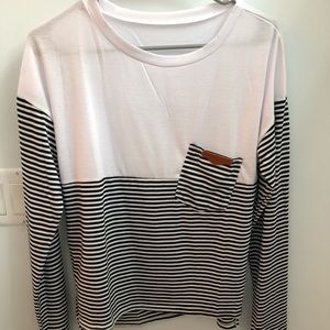 Solid and stripped sweater